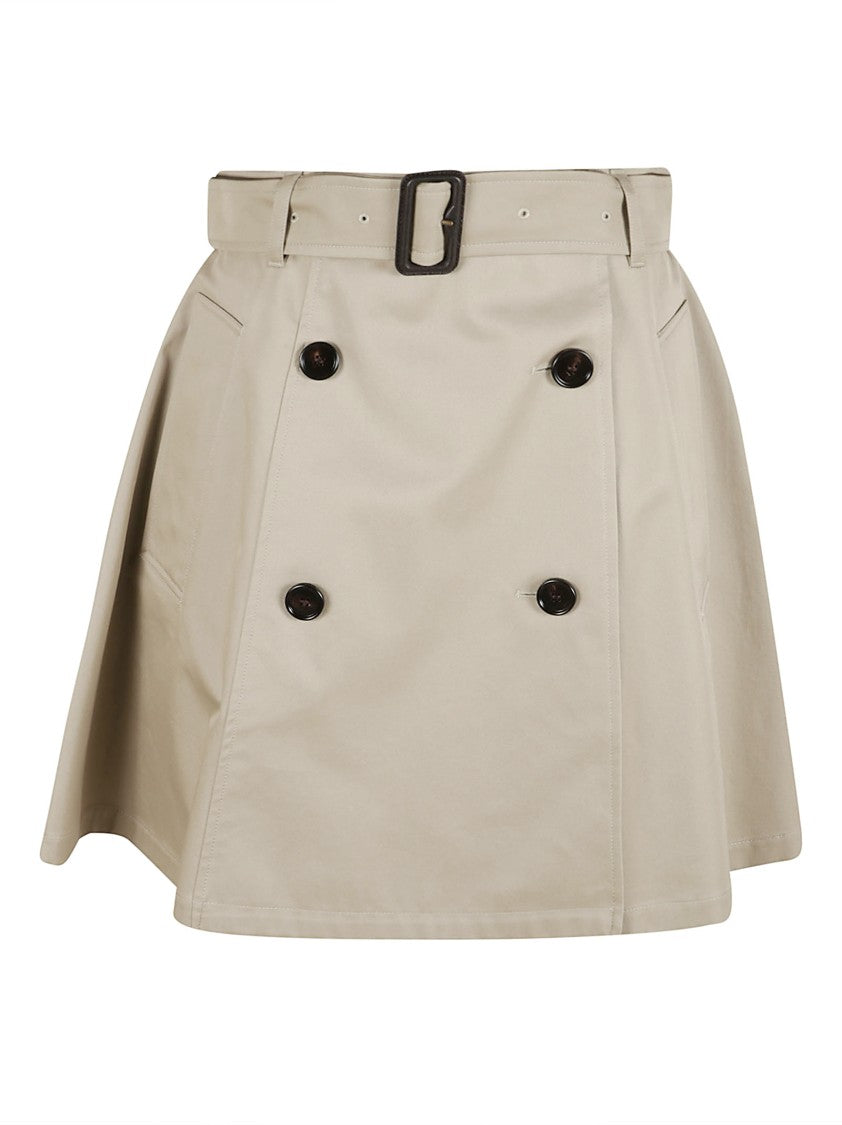 Burberry Flared Cotton Twill Skirt