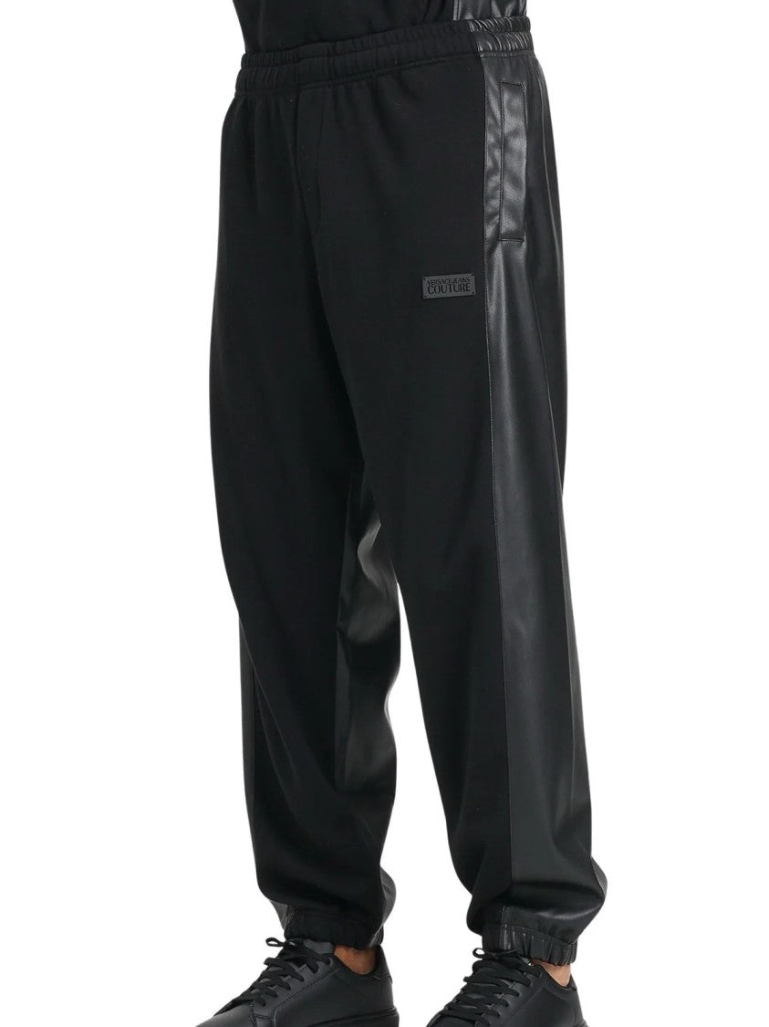 Versace Jeans Couture Cotton Tracksuit With Leather-Like Paneling And Relaxed Fit