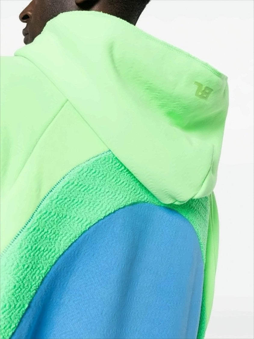 Erl Color-Block Hoodie With Drawstring And Ribbed Finish