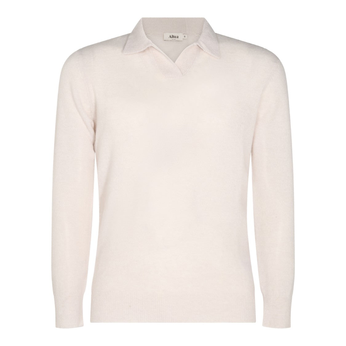Altea V-Neck Wool Knitwear With Classic Collar And Ribbed Details