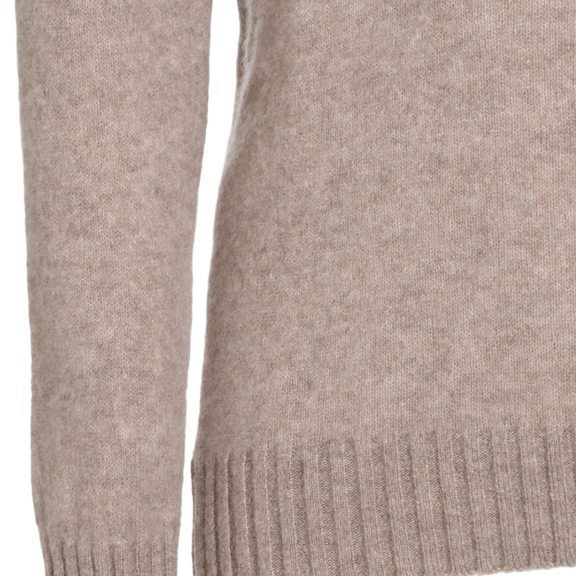 Piacenza Cashmere Textured Knit Ribbed Crewneck Sweater
