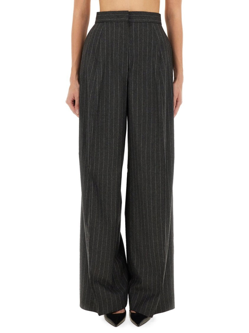 Sportmax Wide-Leg Tailored Pants With Vertical Pinstripes