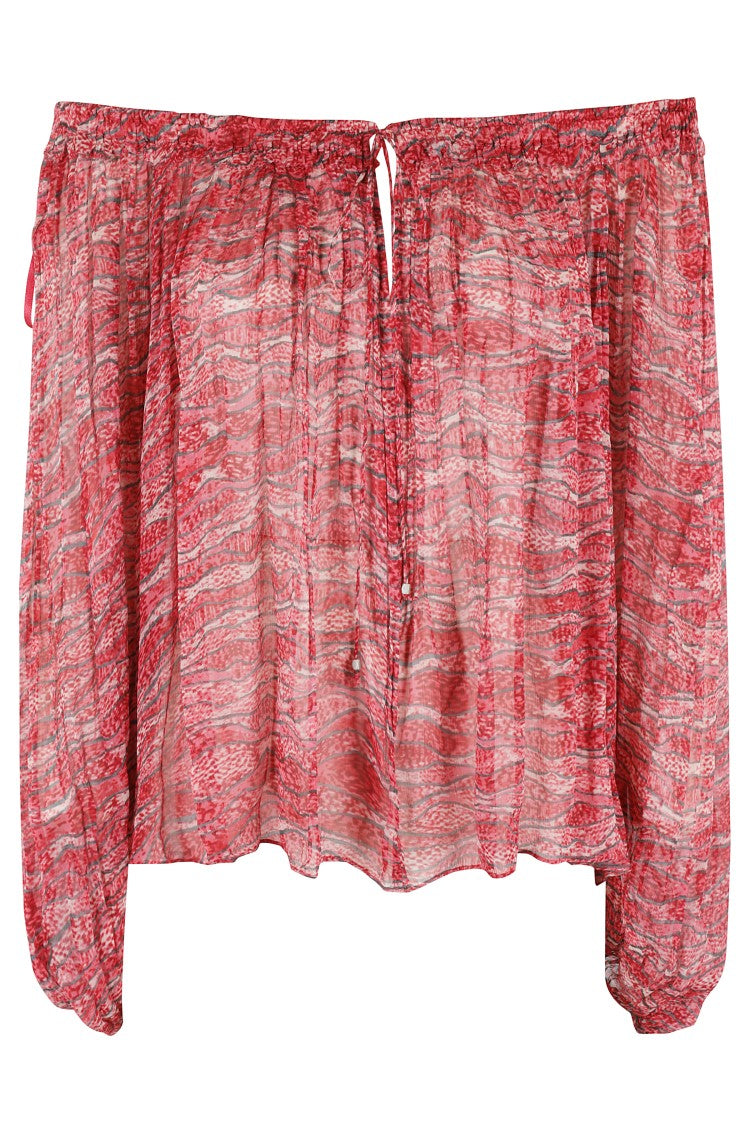 Isabel Marant Étoile Off-Shoulder Red Blouse