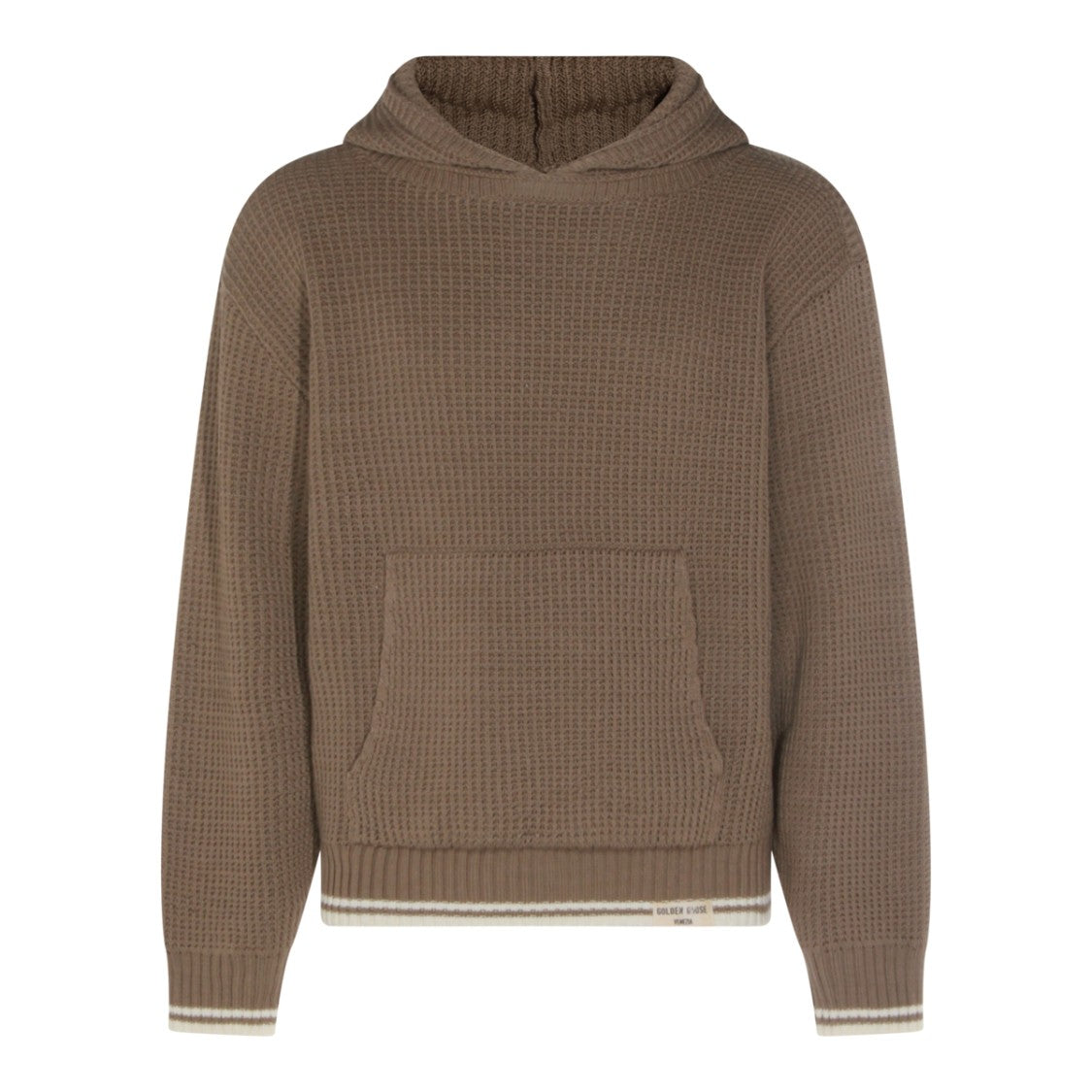 Golden Goose Brown Hooded Knitwear With Kangaroo Pocket