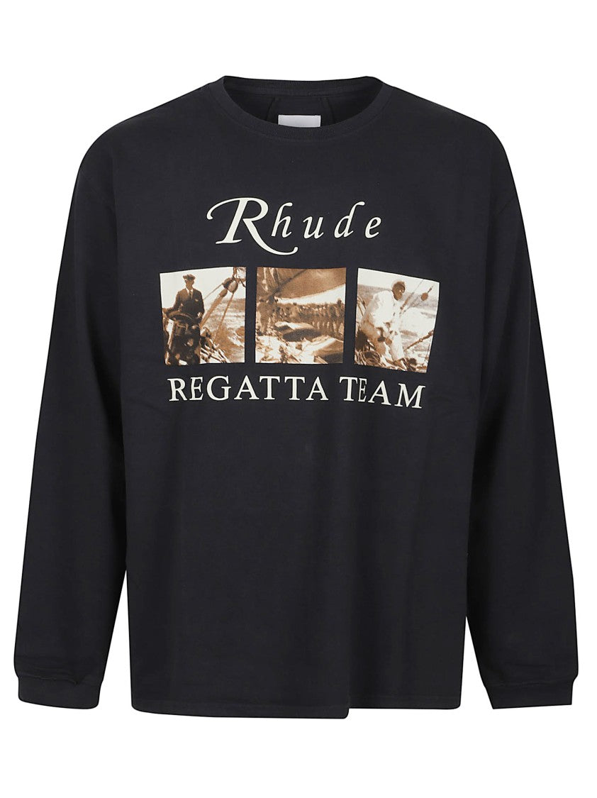 Rhude Usvi Regatta Tour Long Sleeve Cotton T-Shirt