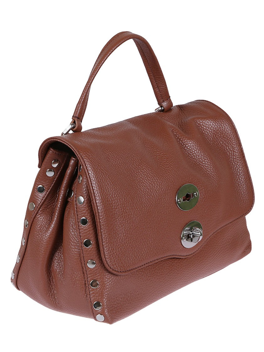 Zanellato Structured Calfskin Shoulder Bag With Twist Lock Closure