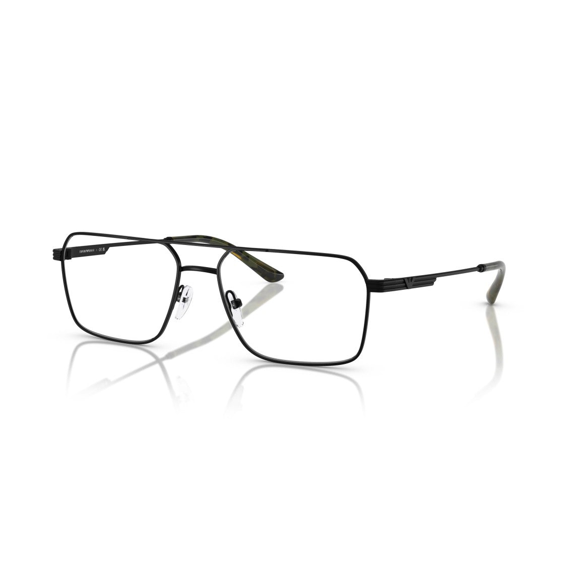 Emporio Armani 0Ea1166 Rectangular Metal Frame Eyeglasses With Double Bridge Design