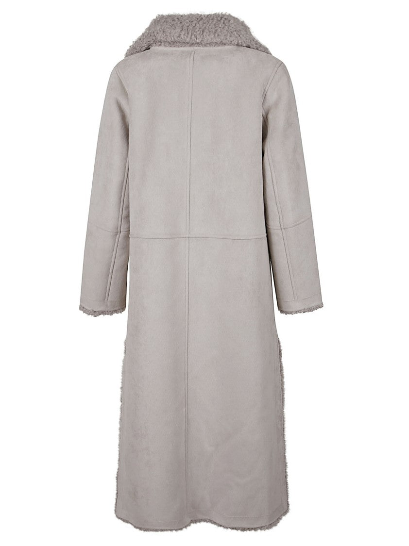 Valentini 1972 Reversible Plush Long Coat With Wide Collar