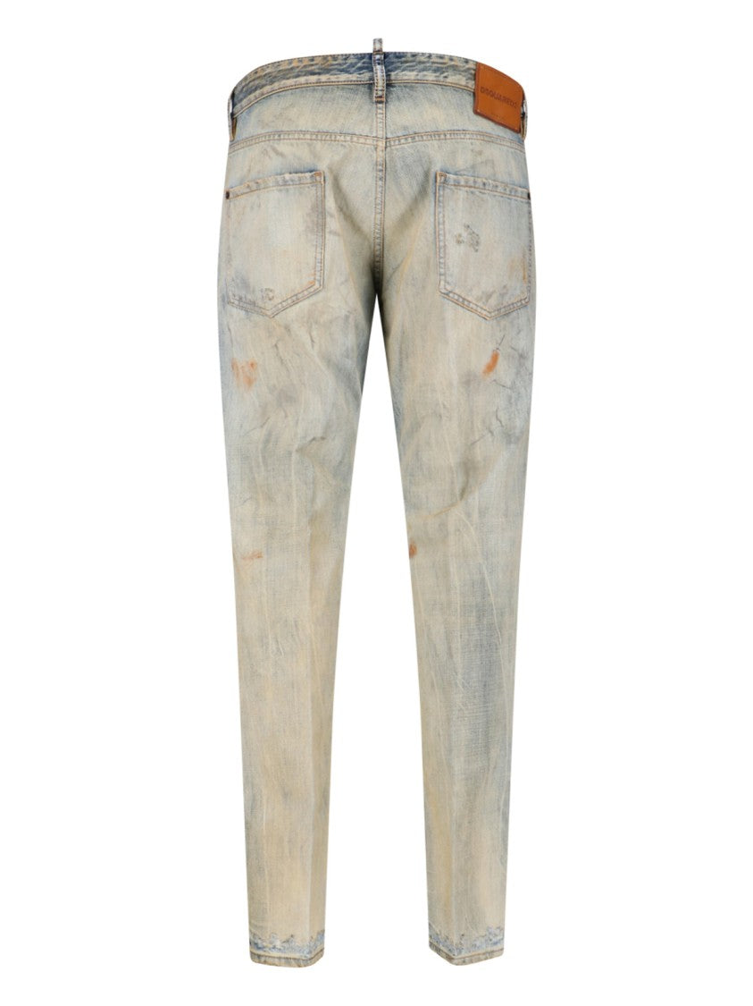 Dsquared2 Straight-Leg Blue Denim Jeans With Vintage Appeal