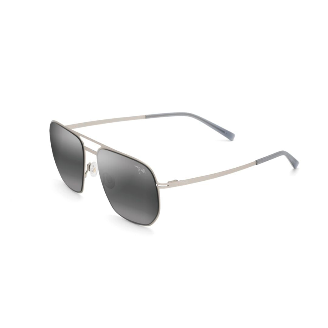 Maui Jim Sharks Cove Rectangular Metal Frame Sunglasses With Double Bridge Design