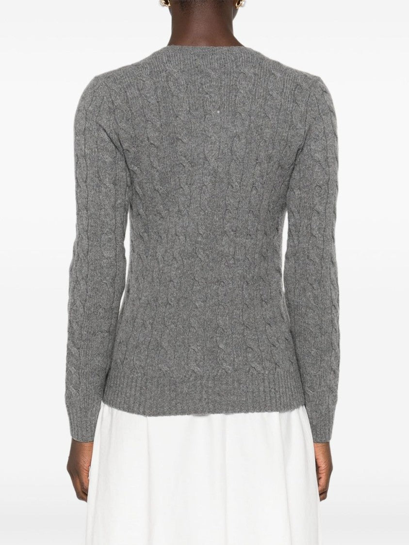 Polo Ralph Lauren Black Cable Knit Crew Neck Sweater