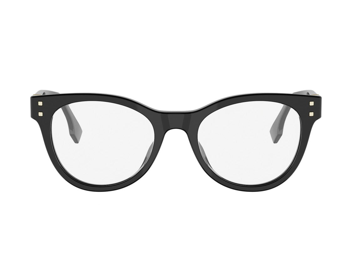 Fendi Fe50157i Black Rounded Eyeglasses