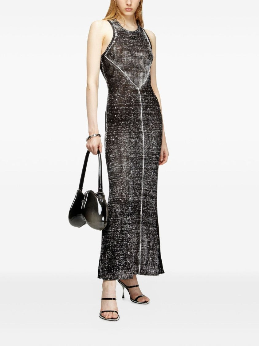 Diesel Sleeveless Textured Maxi Dress With Fitted Silhouette