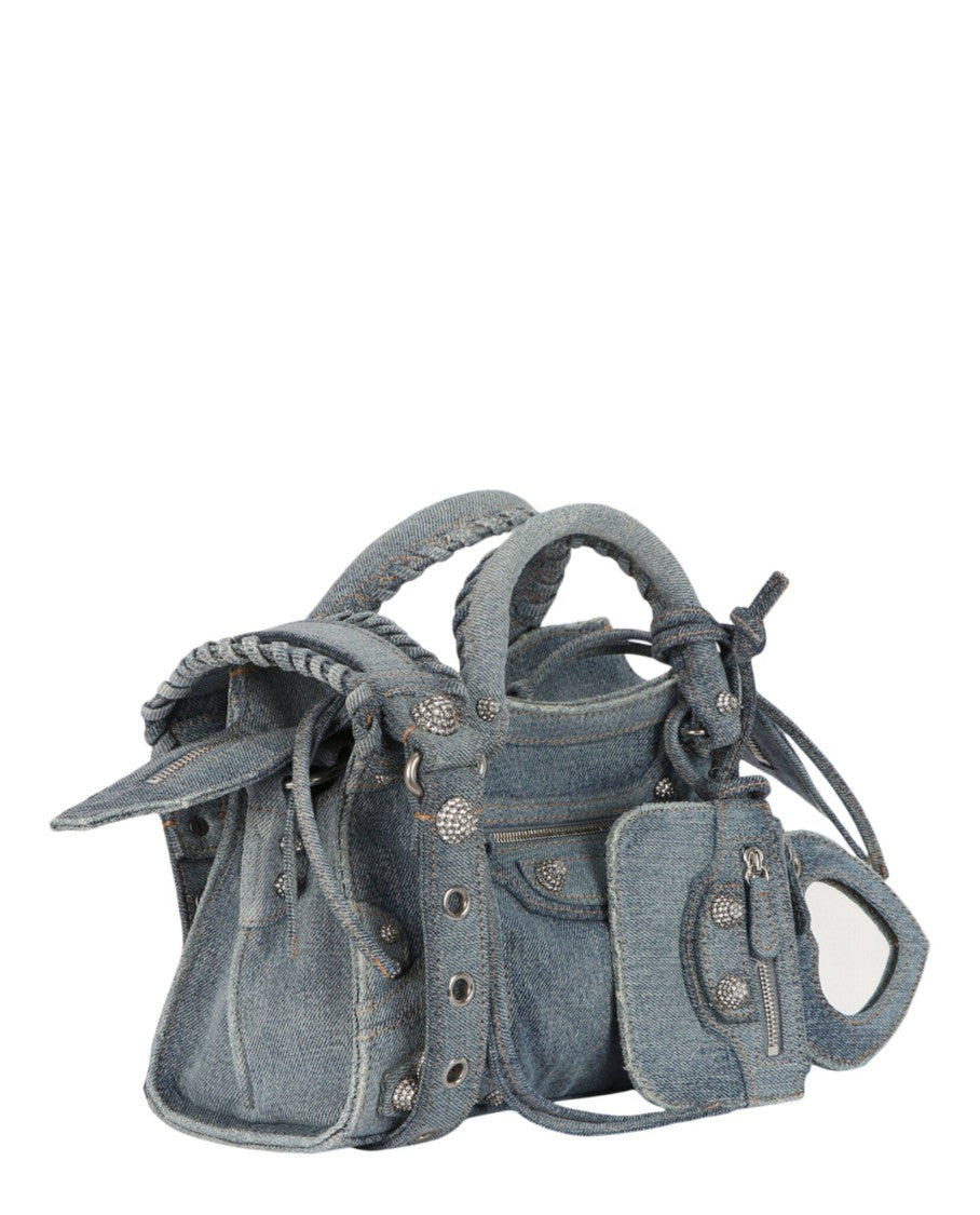 Balenciaga Xs Neo Cagole City Bag In Denim