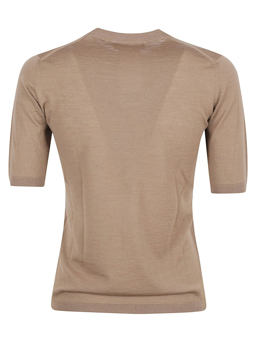 Max Mara Short-Sleeved Top In Fine Virgin Wool