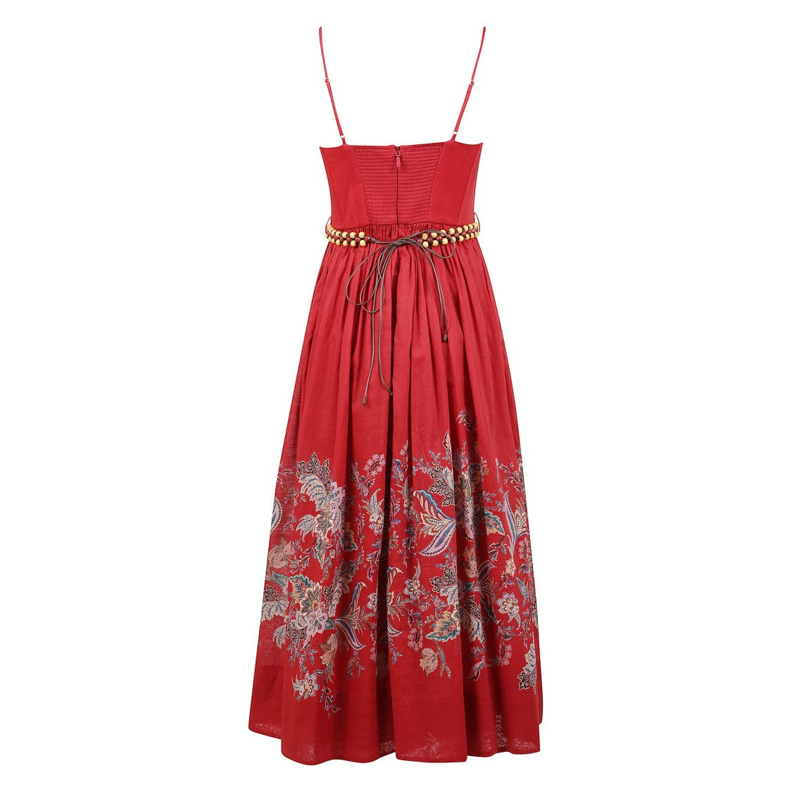 Zimmermann Paisley Print Midi Dress With Structured Bodice