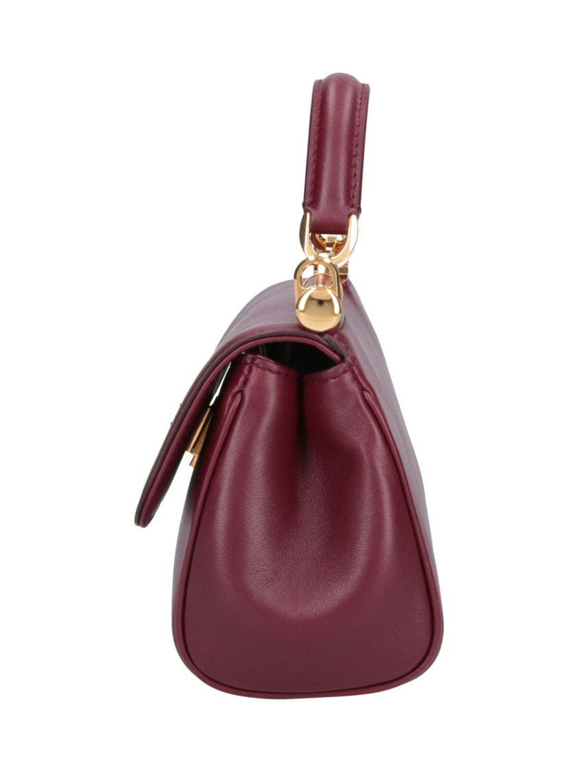 Dolce & Gabbana My Sicily Bordeaux Red Mini Leather Shoulder Bag