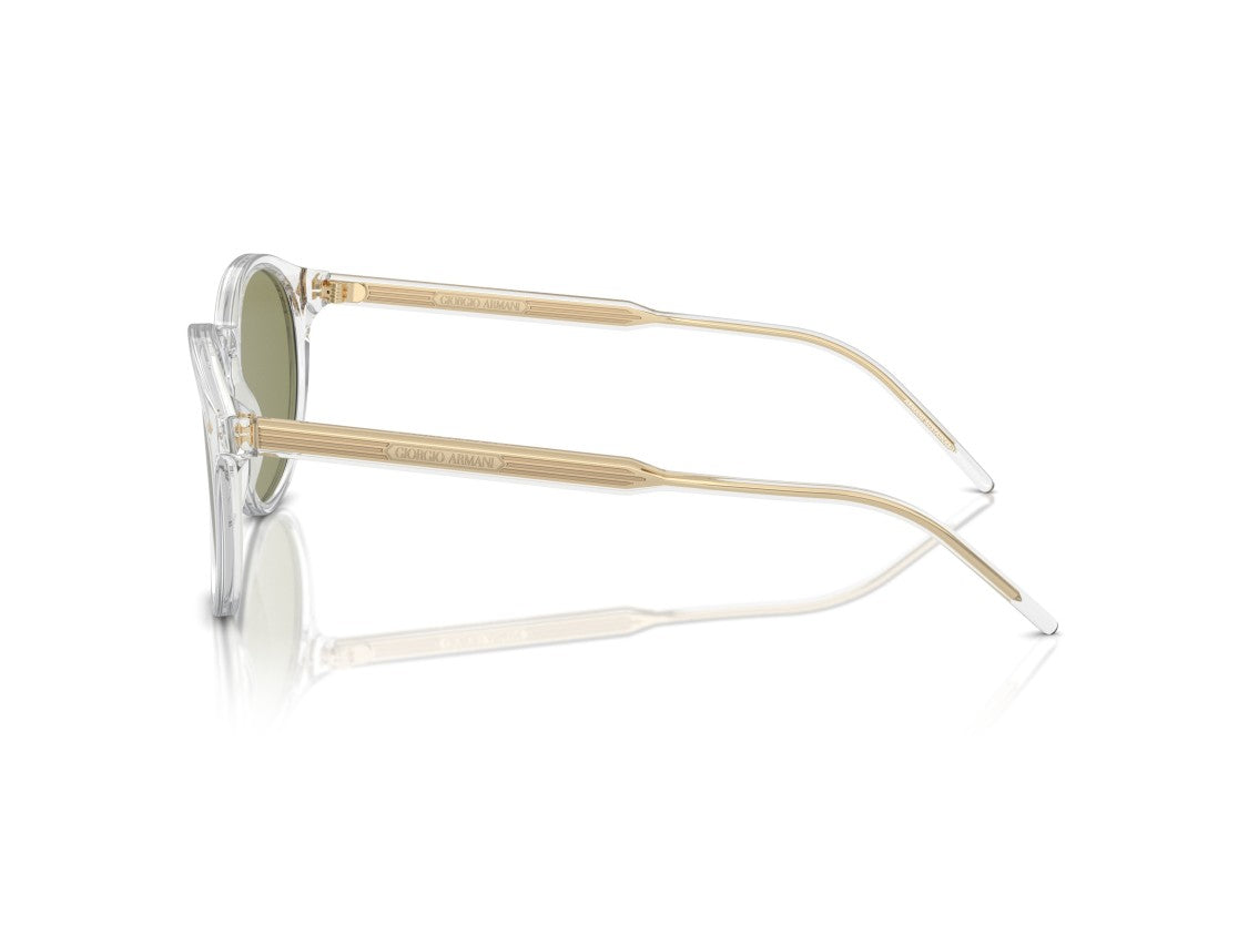 Giorgio Armani Olive Green 0Ar8211 Translucent Acetate Round Sunglasses