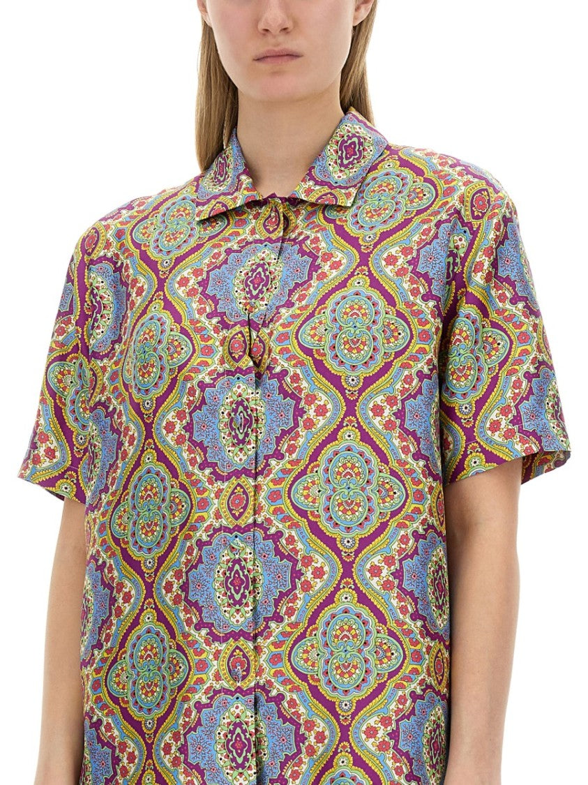 Etro Vibrant Printed Silk Shirt