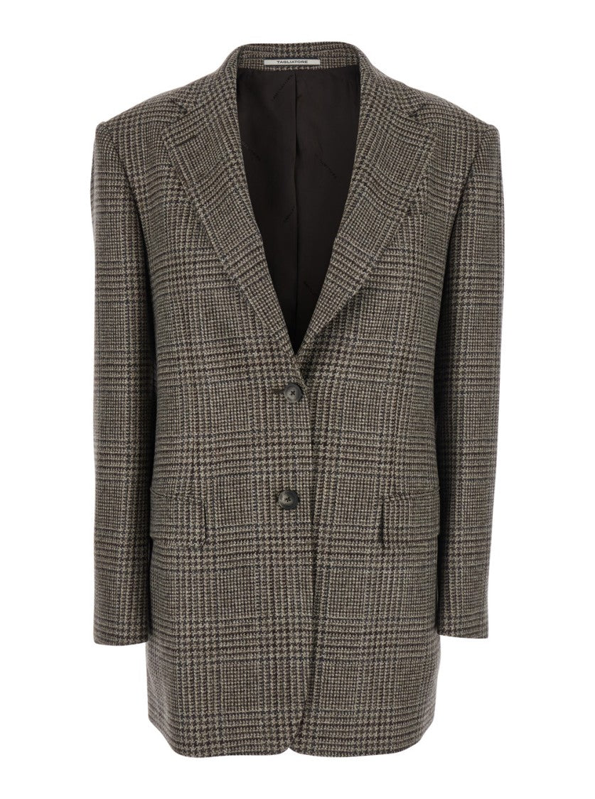 Tagliatore Classic Check Single-Breasted Blazer With Structured Silhouette