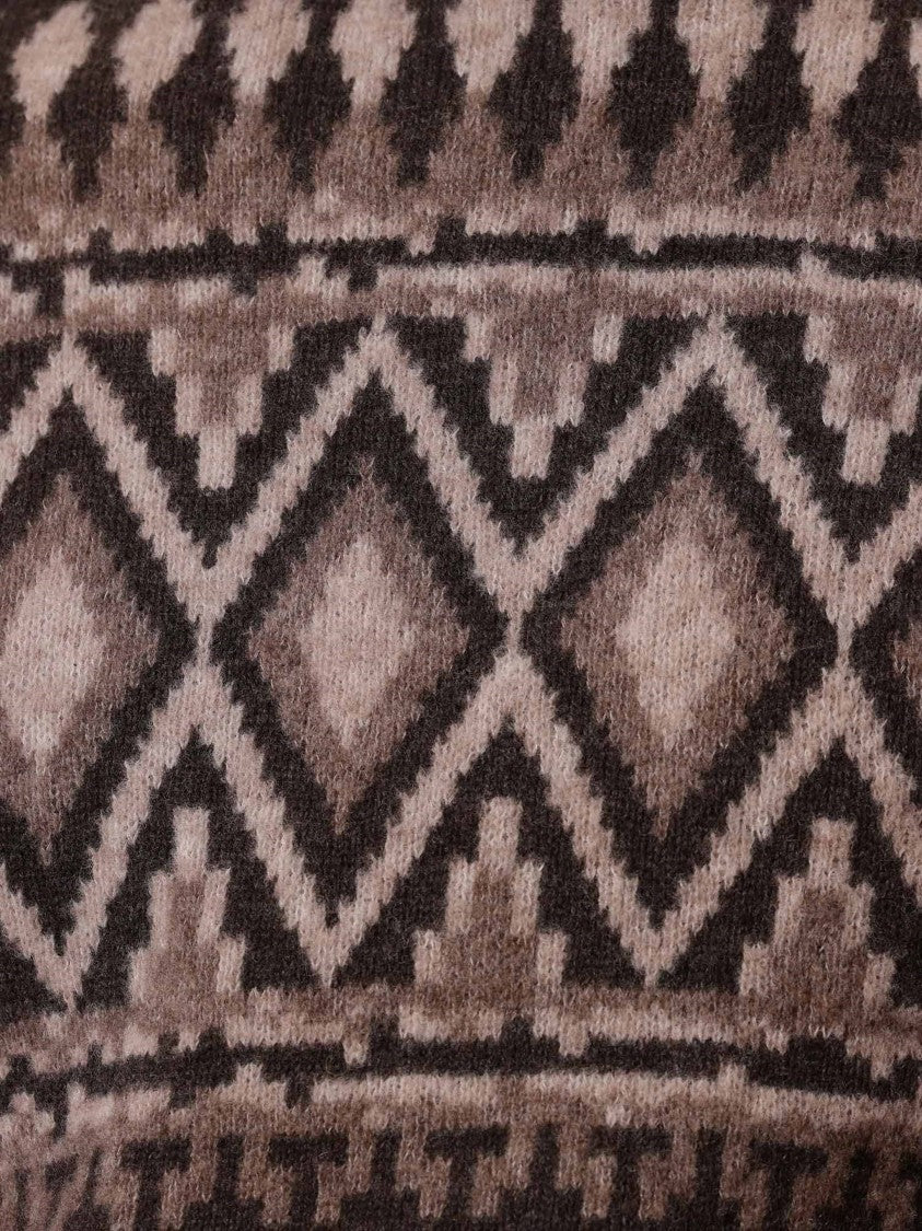 Ballantyne Intricate Geometric Pattern Crew Neck Sweater