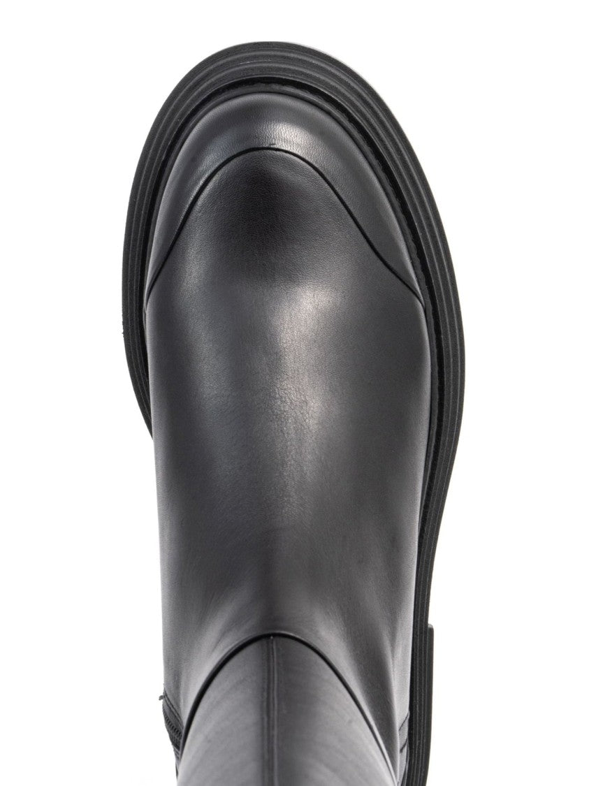 Sergio Moretti Long Black Leather Boots