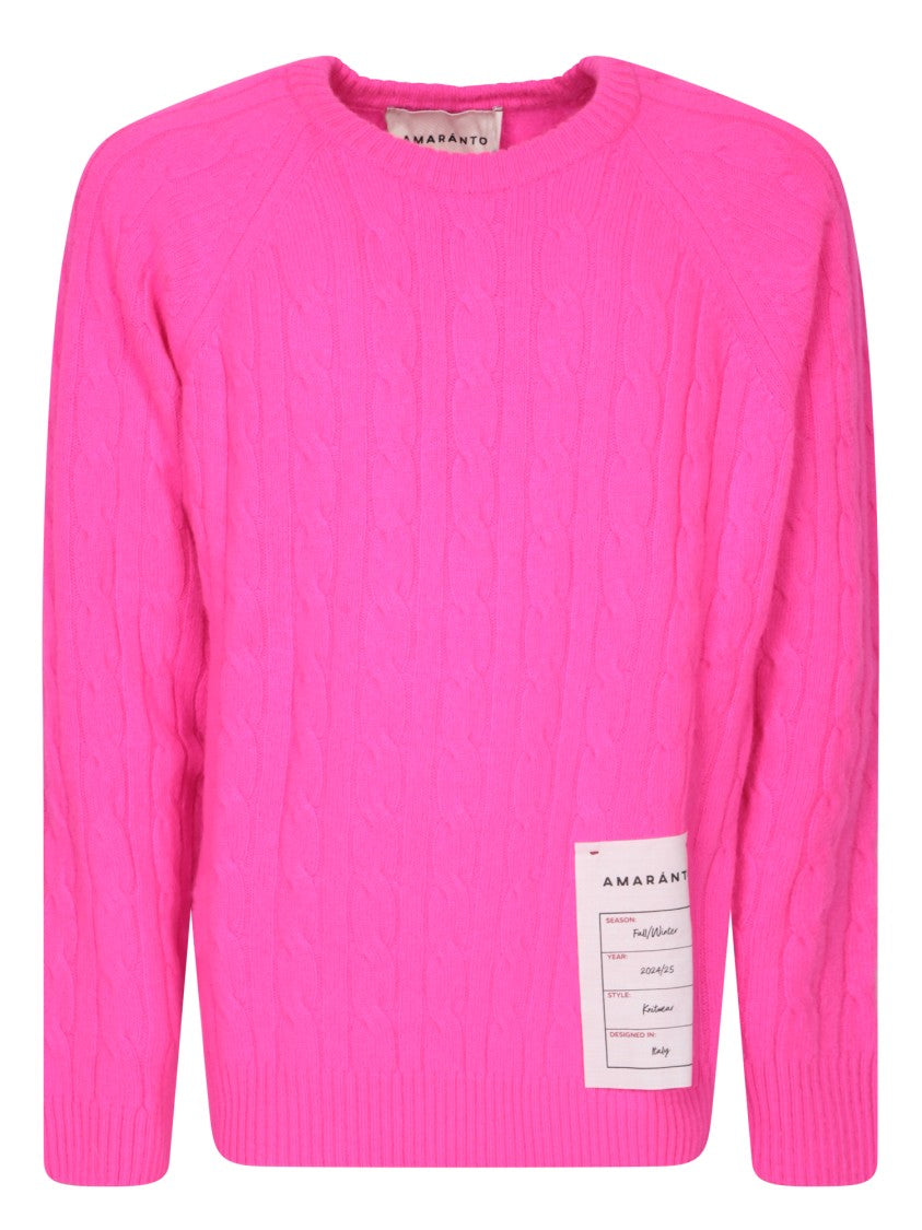 Amaranto Pink Knitwear With Braided Pattern
