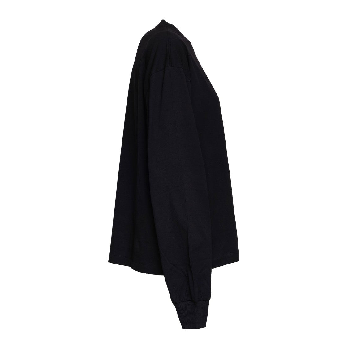 Ganni Casual Black Long Sleeve Top With Round Neckline