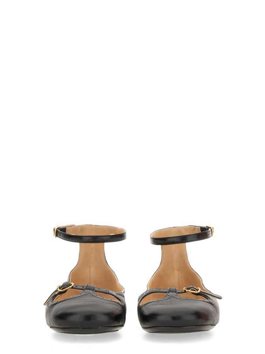 Chloé Misty Ankle Strap Shearling Flats