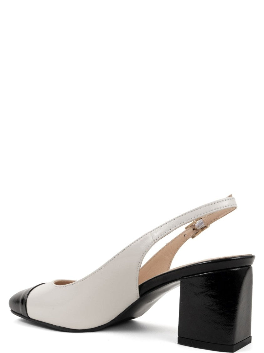 Sergio Moretti Part-Open Beige Mid-Heel Pumps