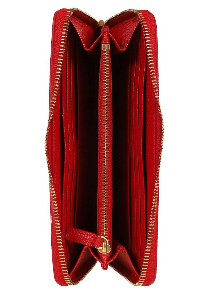 Valentino Garavani Grainy Calfskin Vlogo Zip-Around Wallet