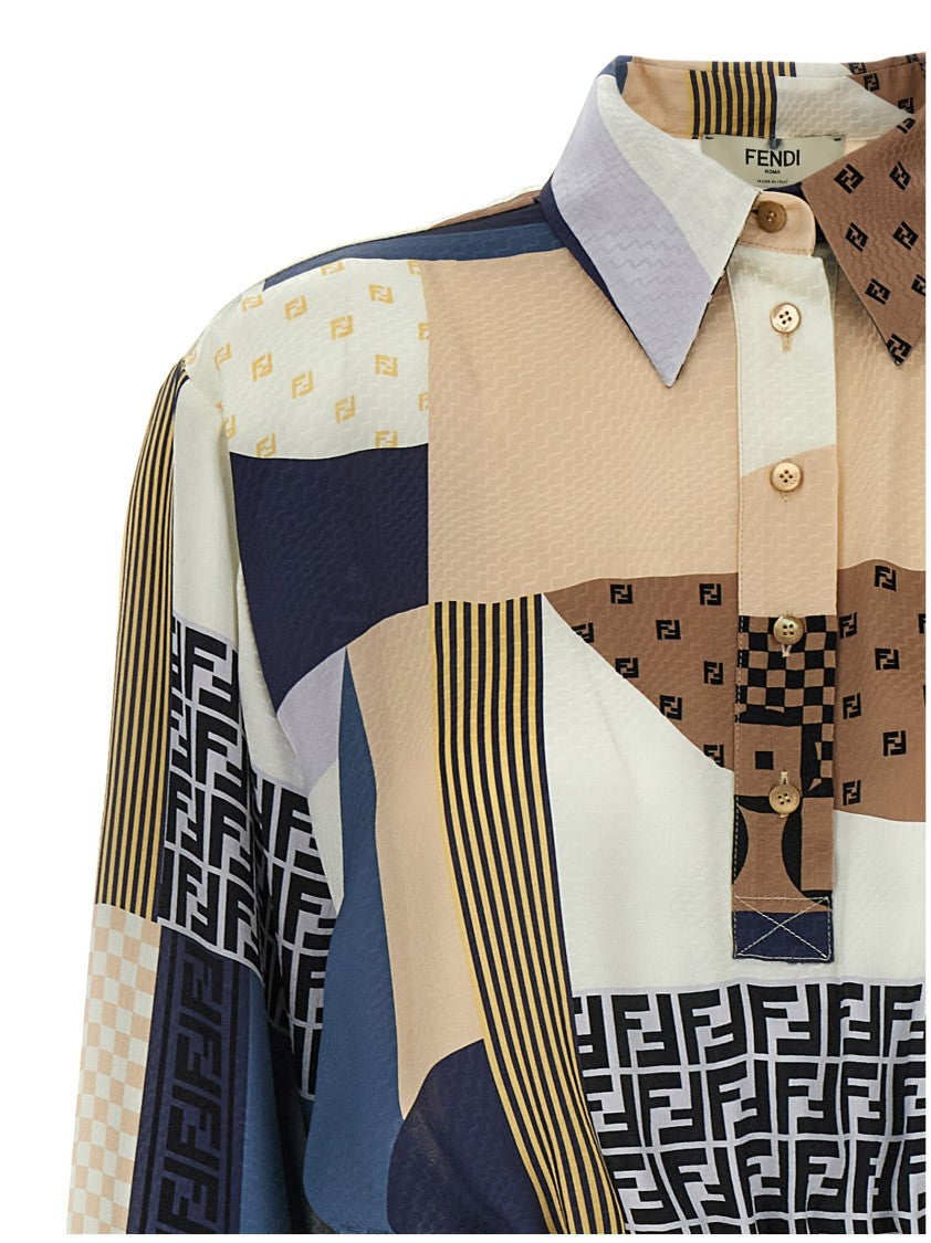 Fendi Patchwork Silk Dress
