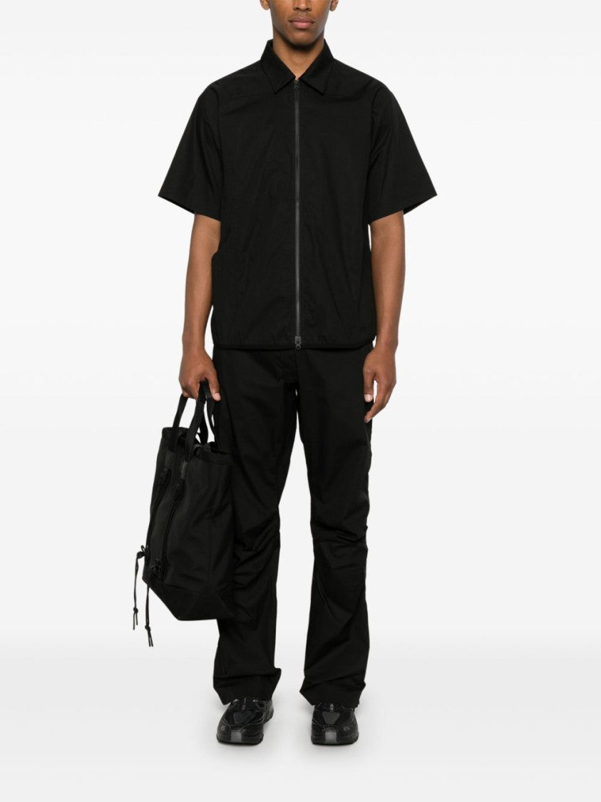 Gr10k Short-Sleeved Full-Zip Shirt In Technical Popelin