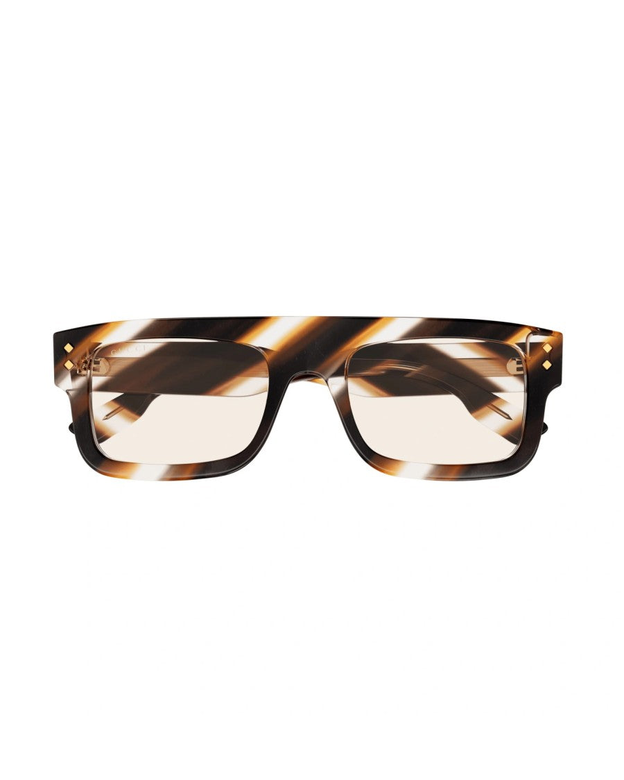 Gucci Bold Havana Sunglasses With Yellow-Brown Lenses