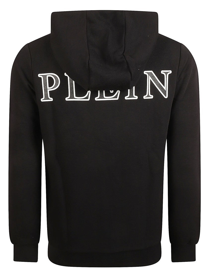 Philipp Plein Black Zip-Up Hoodie With Subtle Logo