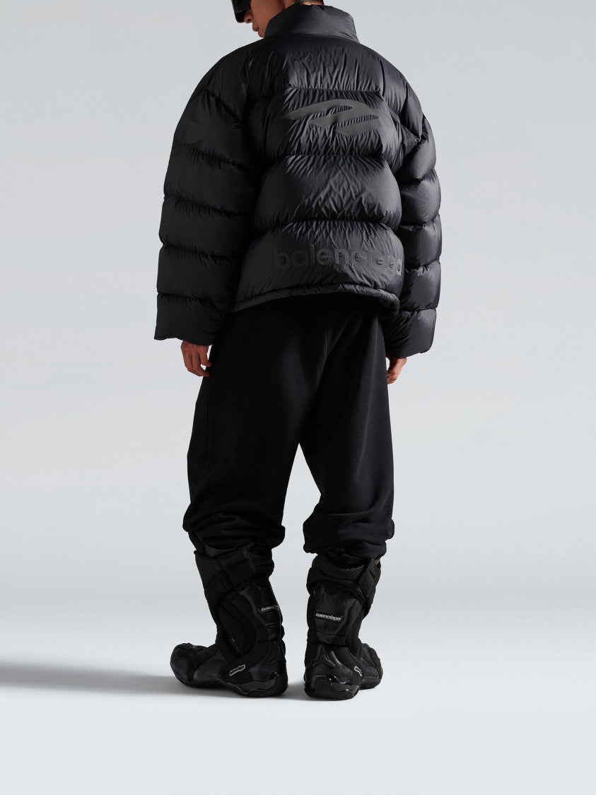 Balenciaga Matte Black Ski Puffer Cropped Jacket