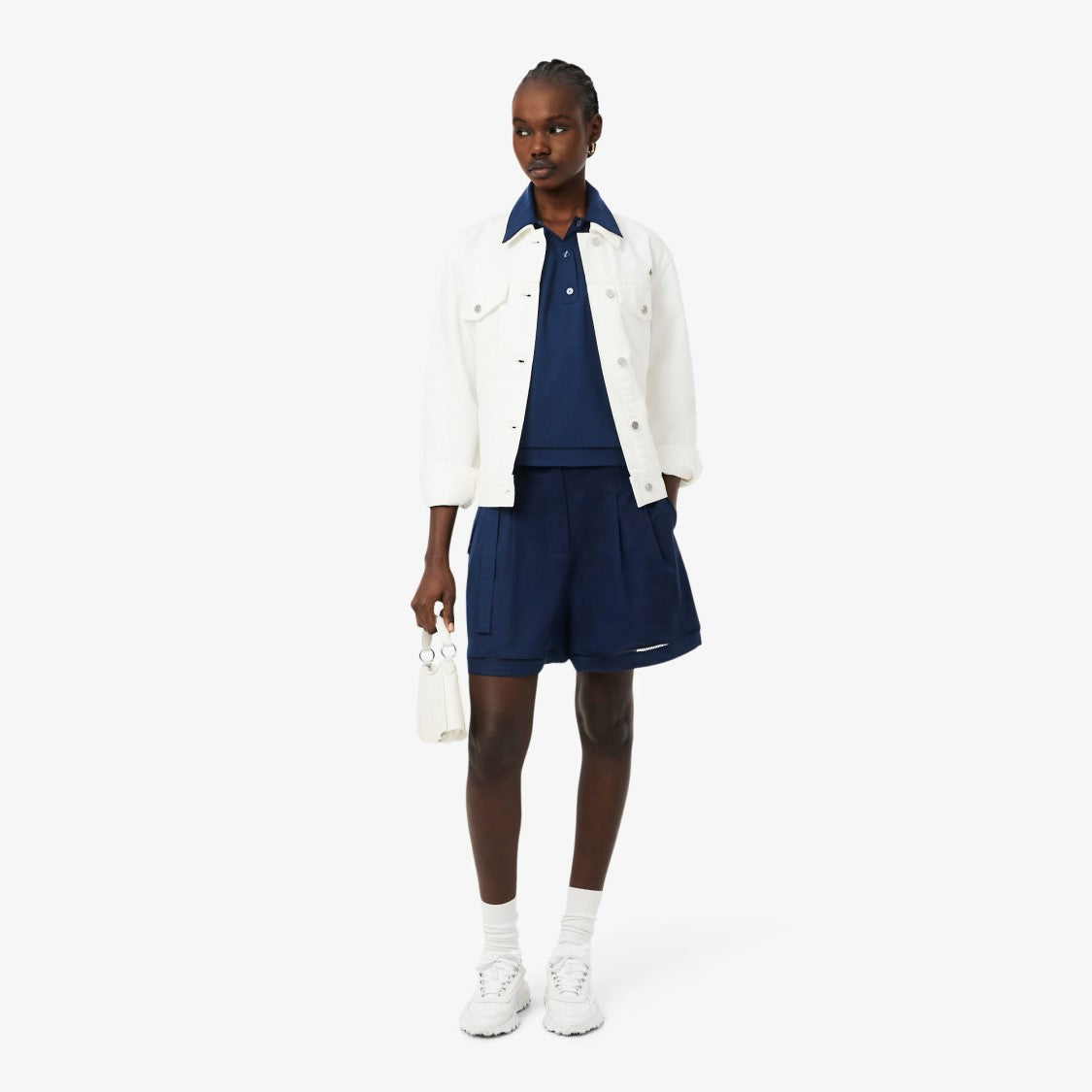 Lacoste Boxy Cropped Short-Sleeved Polo Shirt With Classic Collar