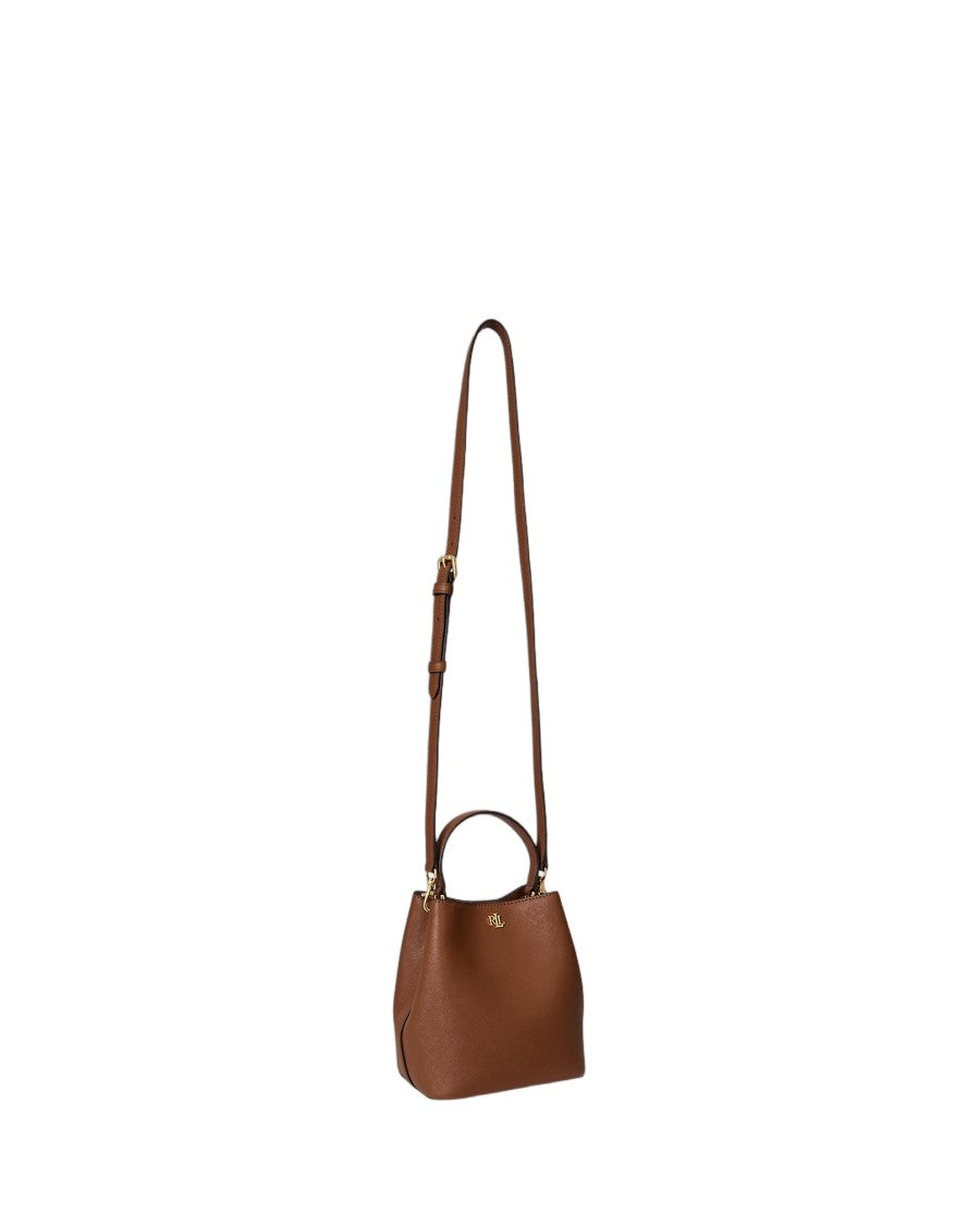 Lauren Ralph Lauren Compact Crosshatch Leather Bucket Bag