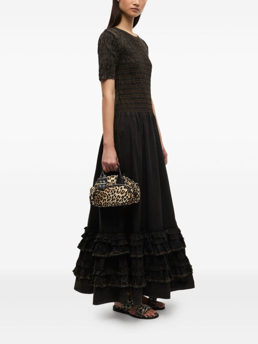 Ganni Multicolour Nylon Handbag With Bold Leopard Print