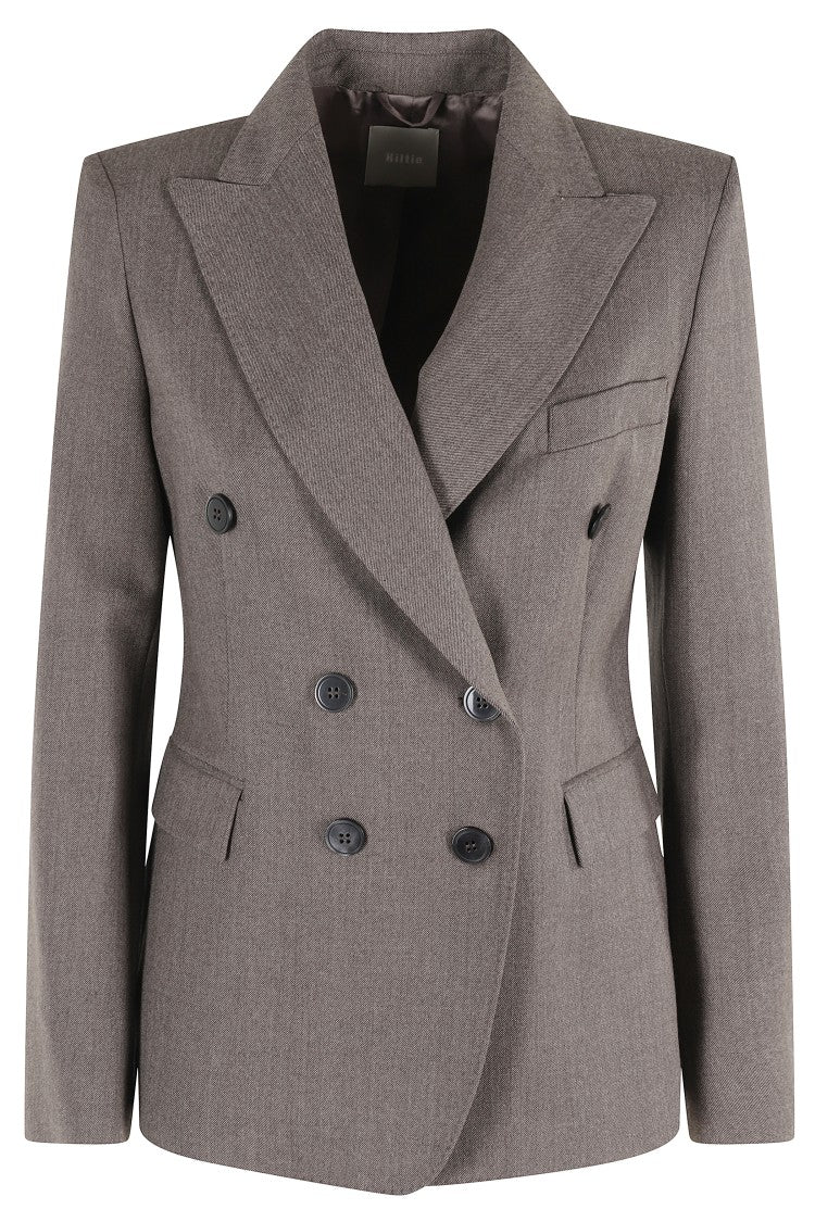 Kiltie Lauren Gray Wool-Blend Kiltie Blazer