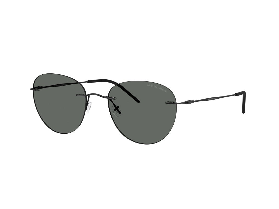 Giorgio Armani Black 0Ar6182 Rimless Round Sunglasses