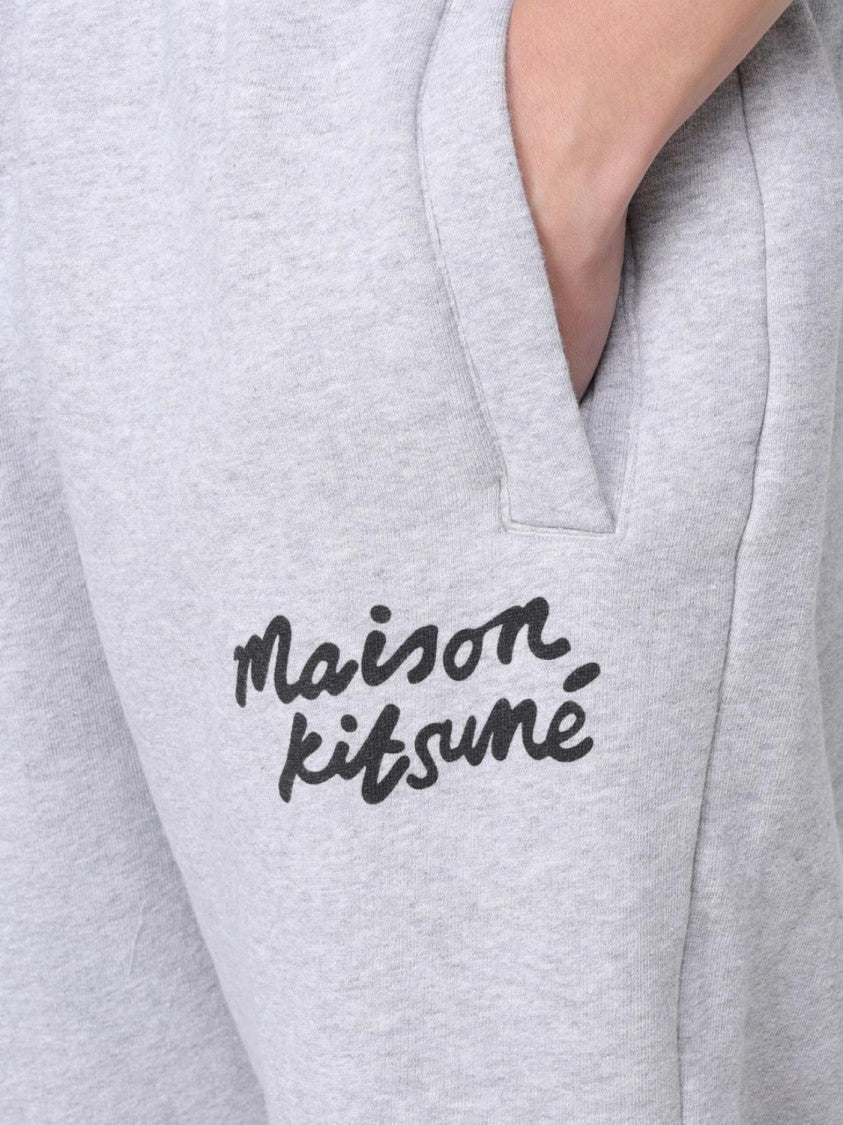 Maison Kitsuné Slim-Fit Cotton Leggings With Embroidered Detail
