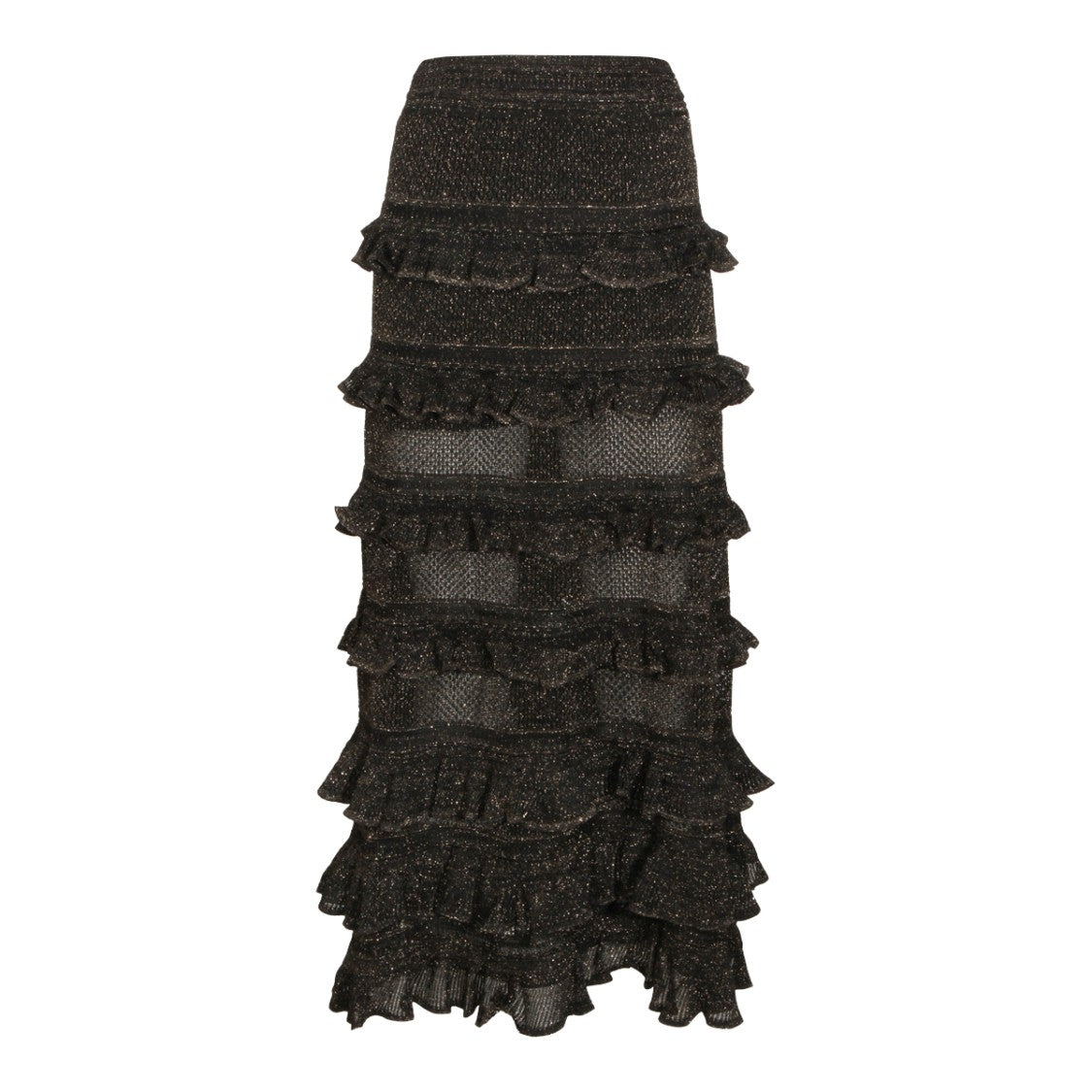 Zimmermann Metallic Black Cotton Skirt