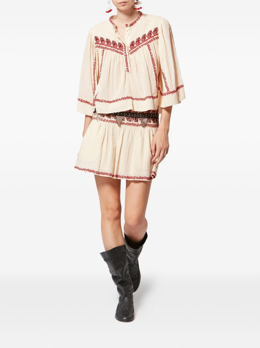 Isabel Marant Étoile Picadilia Embroidered Cotton Skirt
