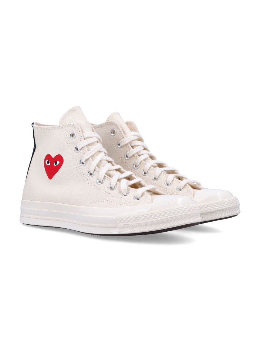 Comme Des Garçons X Converse High-Top Sneakers With Iconic Heart Logo And Vulcanized Sole