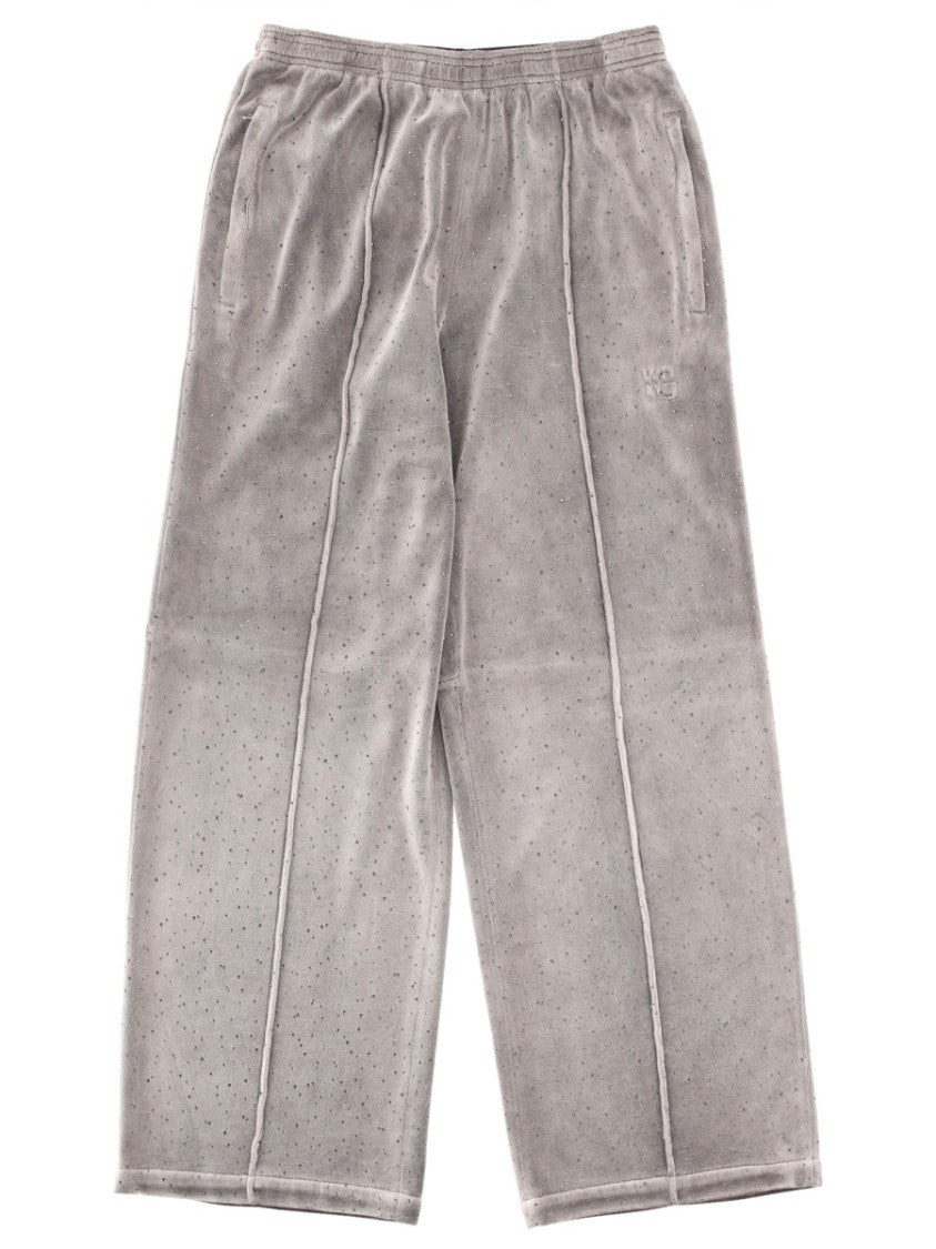 T By Alexander Wang Neutrals Perforated Cotton-Blend Sweatpants