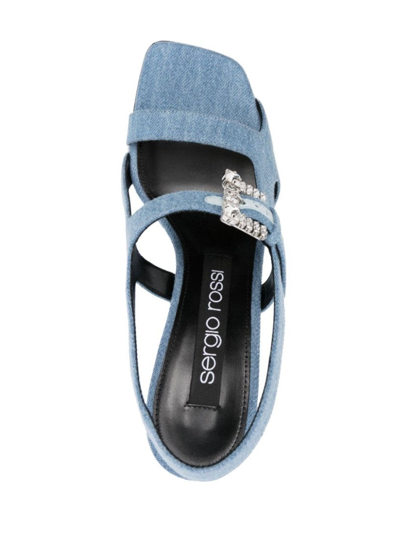 Sergio Rossi Light Blue Denim Sandals