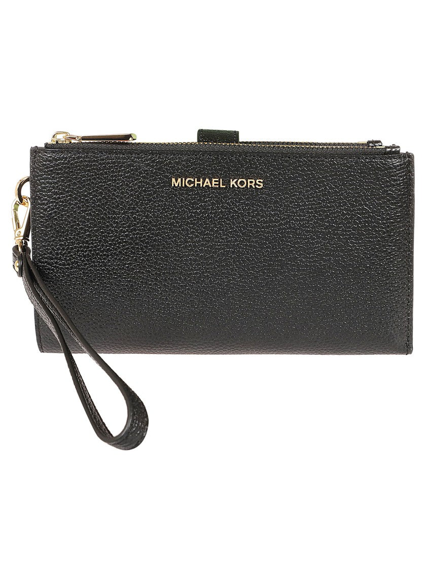 Michael Kors Jet Set Black Grained Leather Compact Wallet