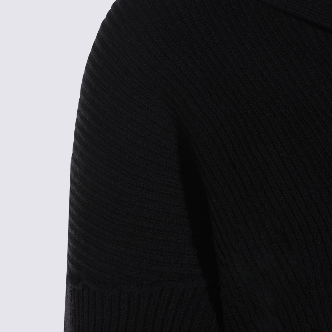 Rick Owens Black Wool Cropped Sweater