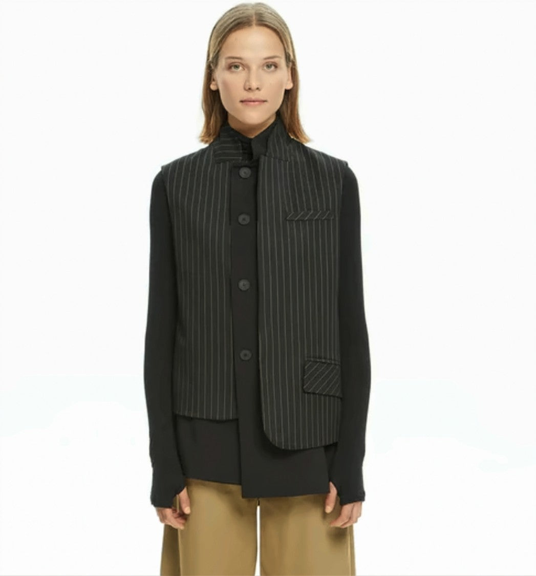 Mlo Gessate Striped Deconstructed Tailored Vest